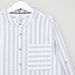 Juniors Striped Shirt with Henley Neck and Long Sleeves-Shirts-thumbnail-1