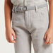 Juniors Solid Pants with Belt and Pockets-Pants-thumbnail-2