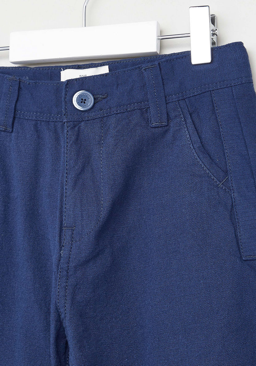 Juniors Textured Chinos with Pocket Detail and Belt Loops-Pants-image-1