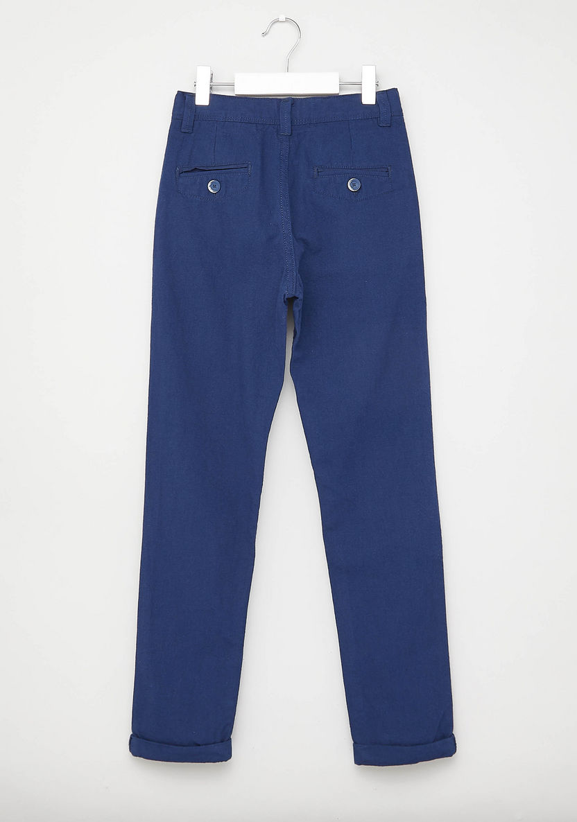 Juniors Textured Chinos with Pocket Detail and Belt Loops-Pants-image-2