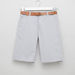 Juniors Textured Shorts with Pocket Detail and Belt-Shorts-thumbnail-0