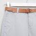 Juniors Textured Shorts with Pocket Detail and Belt-Shorts-thumbnail-1