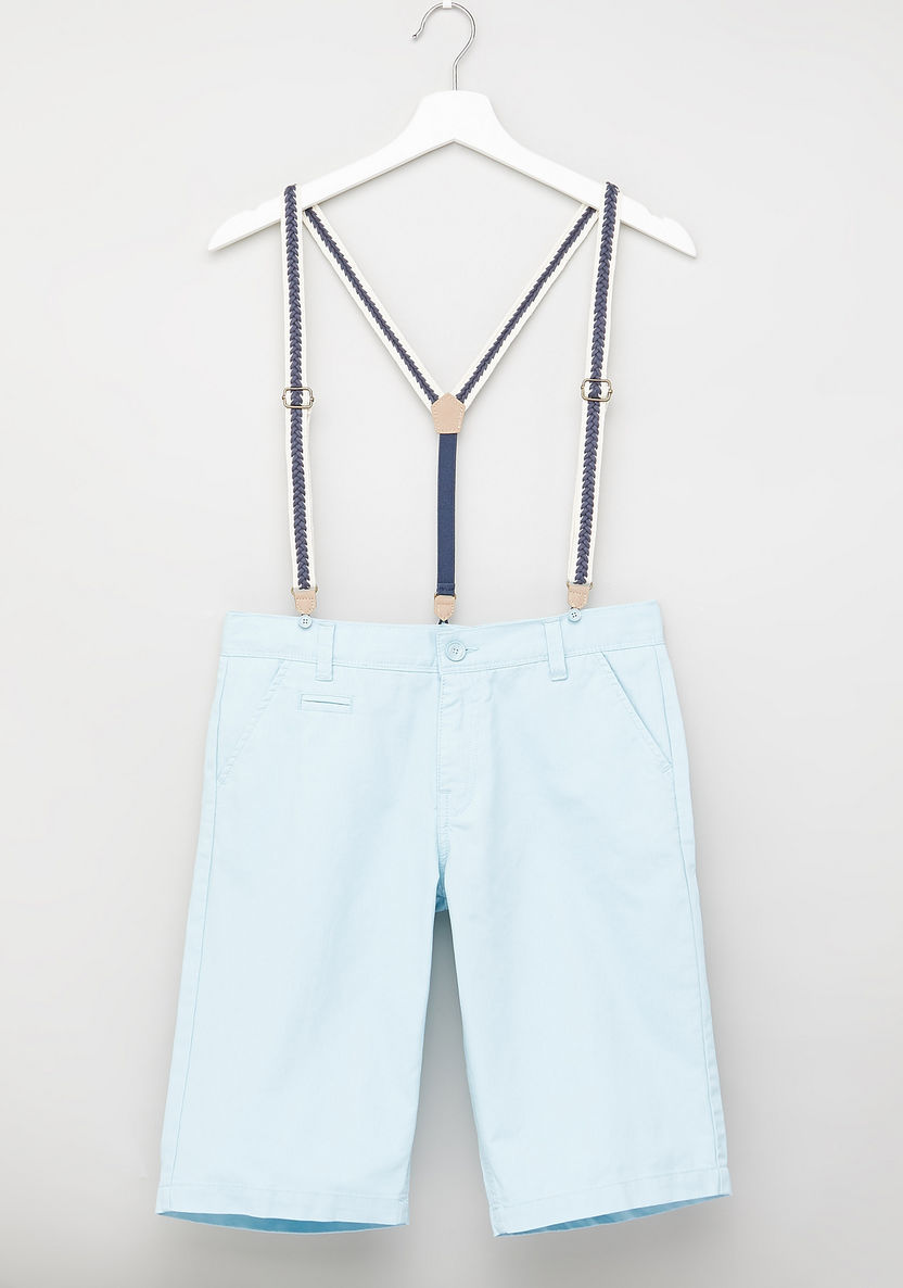 Juniors Solid Shorts with Suspenders-Shorts-image-0