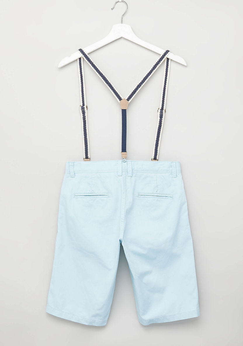 Juniors Solid Shorts with Suspenders-Shorts-image-2
