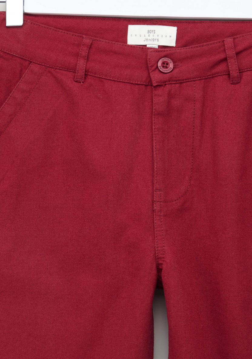 Juniors Textured Short Sleeves Shirt with Pocket Detail Shorts-Clothes Sets-image-5