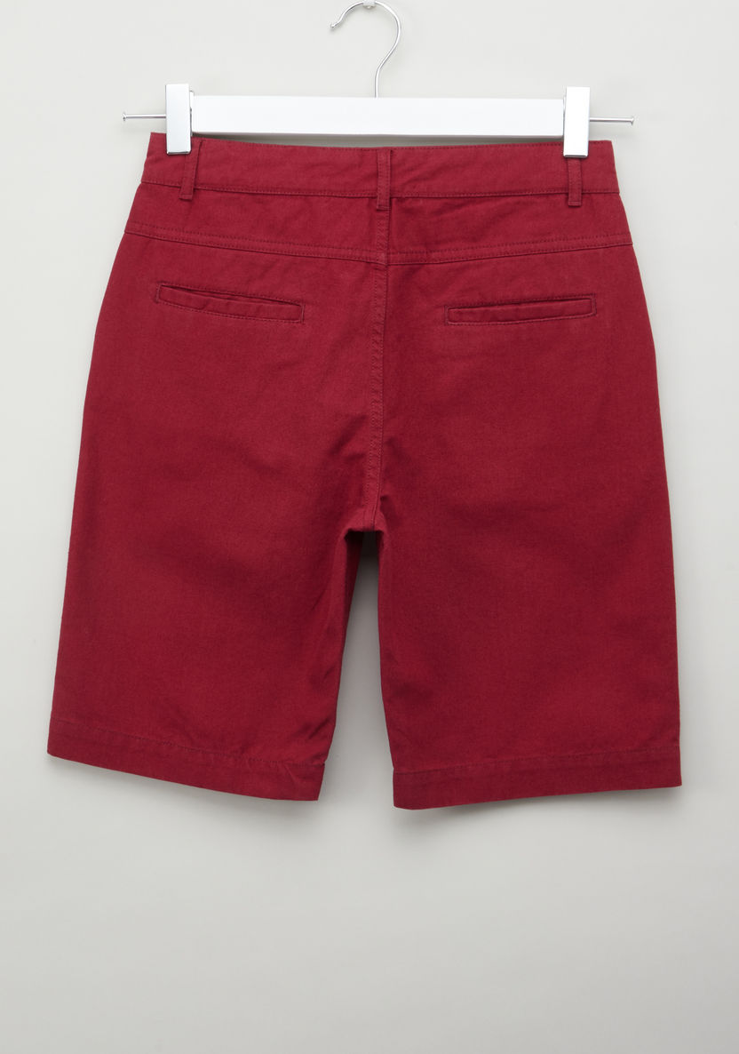 Juniors Textured Short Sleeves Shirt with Pocket Detail Shorts-Clothes Sets-image-6