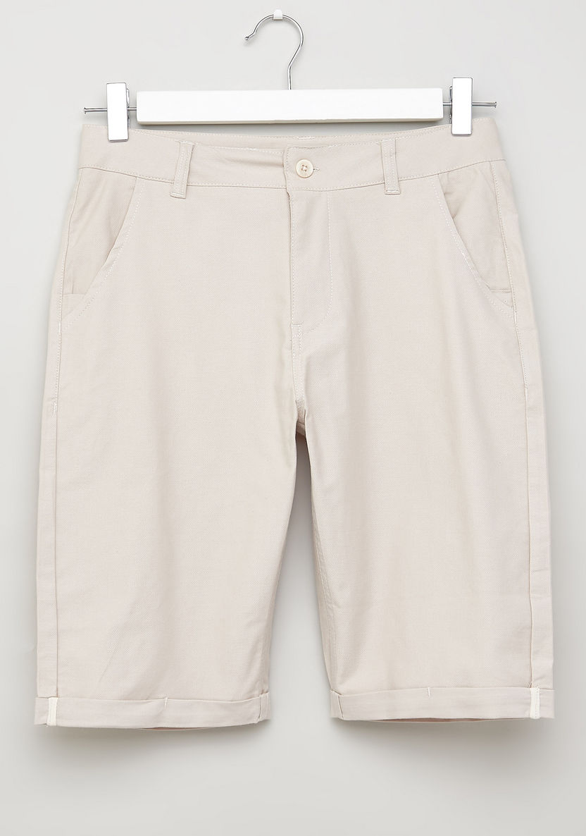 Juniors Printed Polo T-shirt and Solid Shorts Set-Clothes Sets-image-4