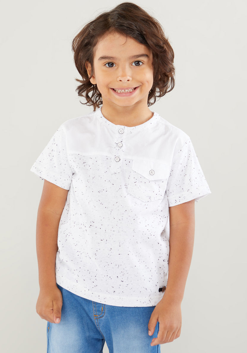 Eligo Printed T-shirt with Round Neck and Short Sleeves-T Shirts-image-0