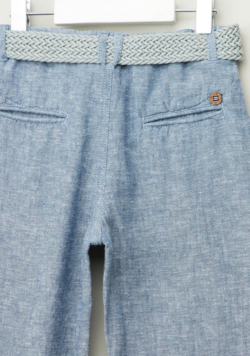 Eligo Textured Pants with Pocket Detail and Belt-Pants-image-3