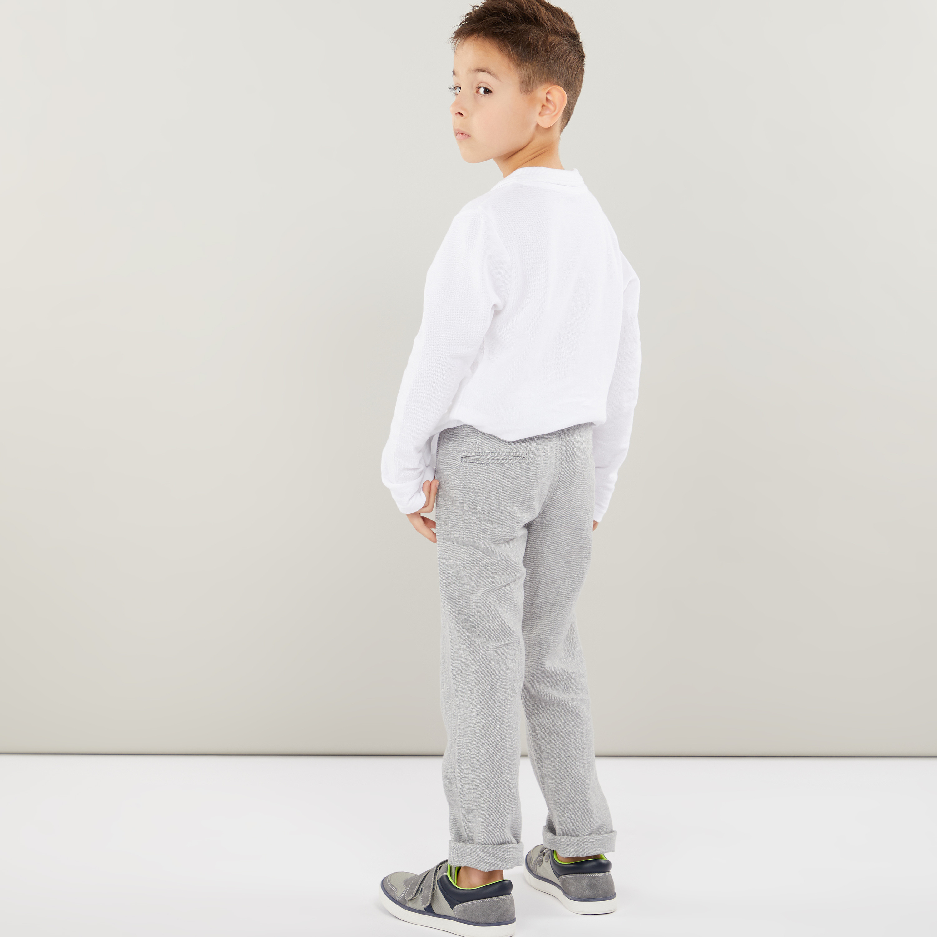Eligo Full Length Pants with Pocket Detail and Belt Loops-boys-clothing-bottoms-trousers-image-3