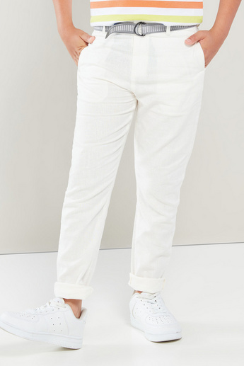 Eligo Solid Pants with Pocket Detail and Belt