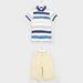 Eligo Striped Polo T-shirt with Solid Shorts-Clothes Sets-thumbnail-0