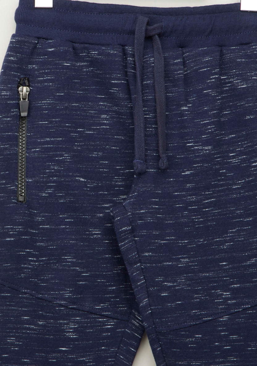Bossini Textured Jog Pants with Drawstring Closure and Zip Pockets-Joggers-image-1