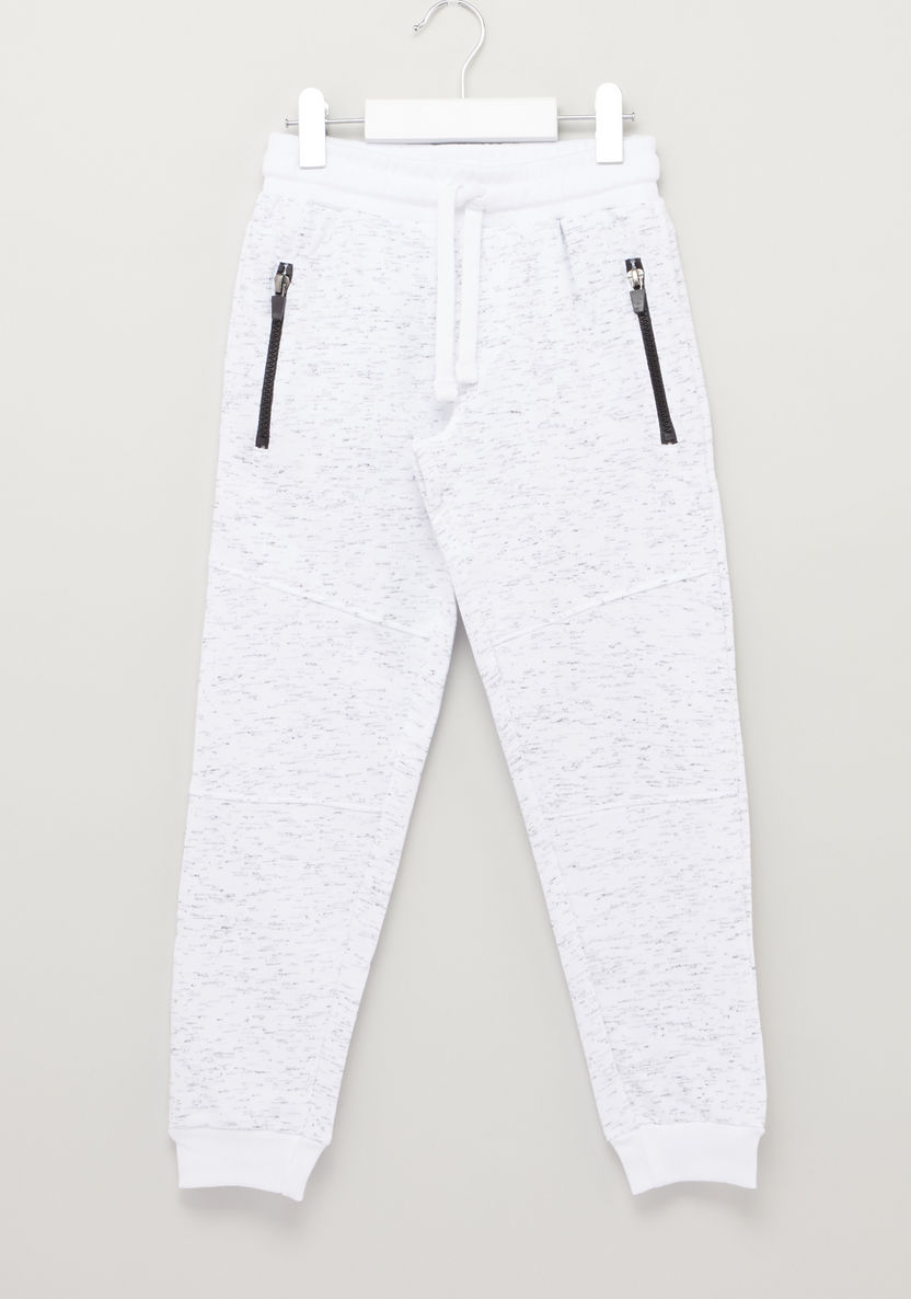 Bossini Textured Jog Pants with Drawstring Closure and Zip Pockets-Joggers-image-0