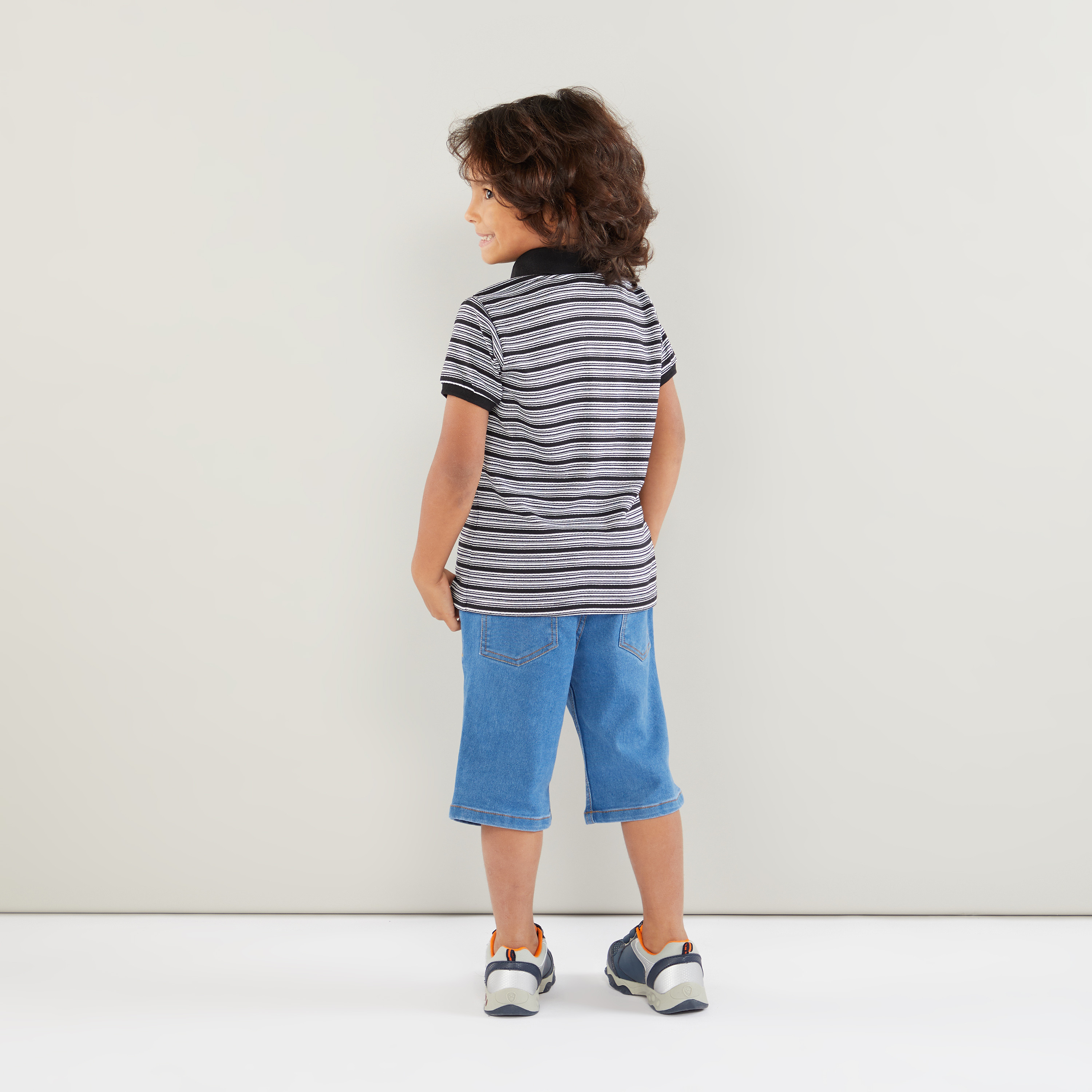 Iconic Striped Shirt with Short Sleeves-boys-clothing-shirts-image-3