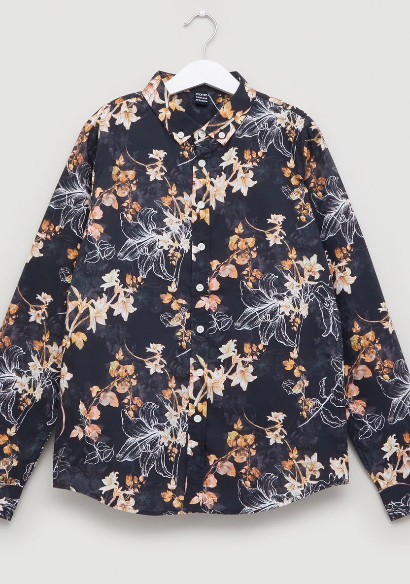 Iconic Floral Print Shirt with Long Sleeves-Shirts-image-0