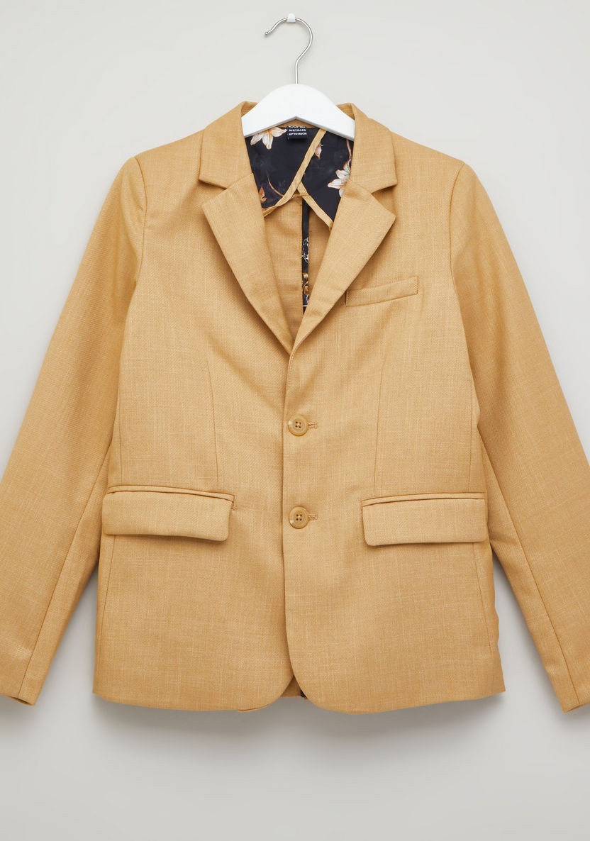 Iconic Solid Blazer Jacket with Pockets and Long Sleeves-Coats and Jackets-image-0