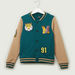 Iconic Applique Detail Bomber Jacket with Long Sleeves-Coats and Jackets-thumbnail-0