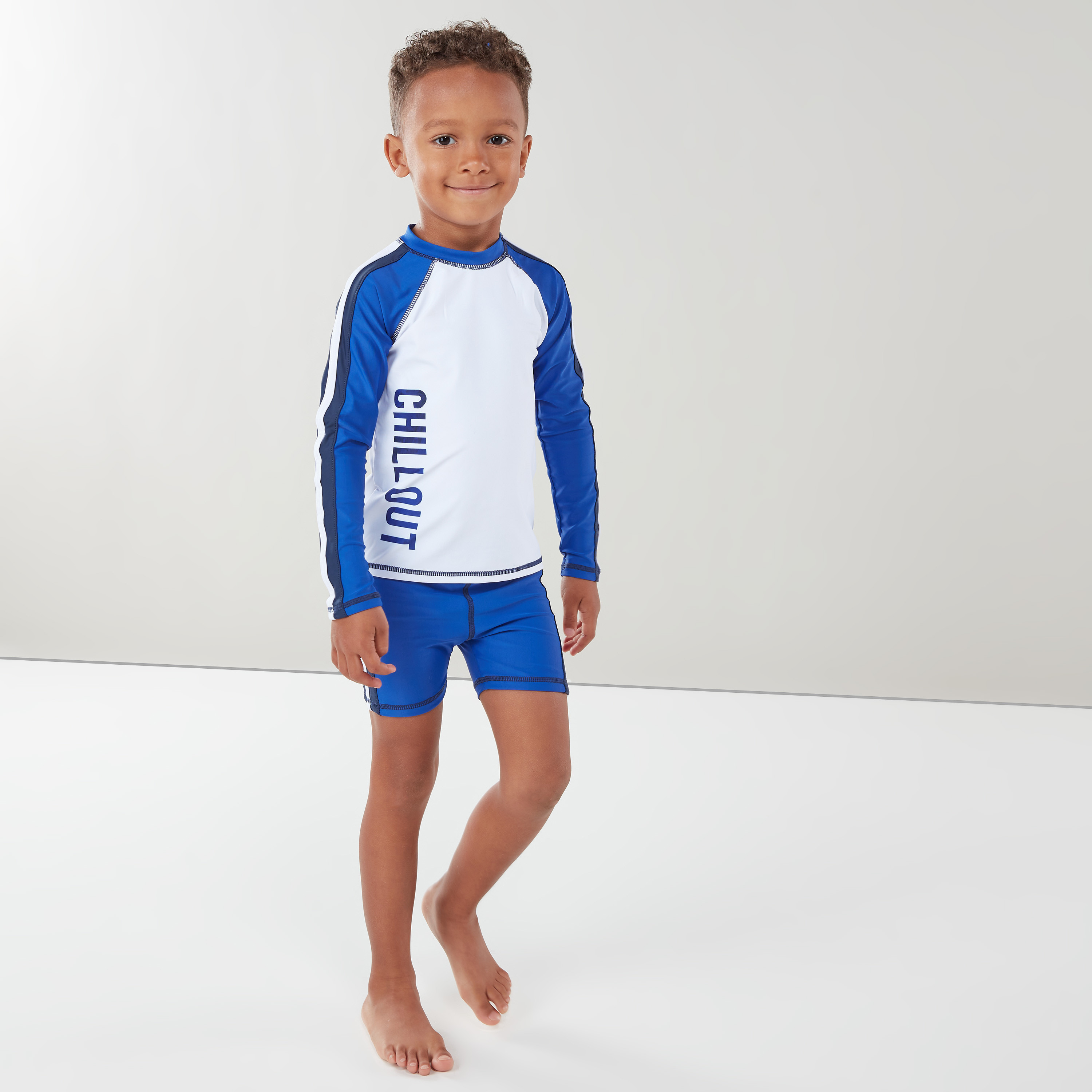 Juniors Printed Swimwear Raglan Sleeves T-shirt with Shorts-boys-clothing-sportswear-swimwear-image-2