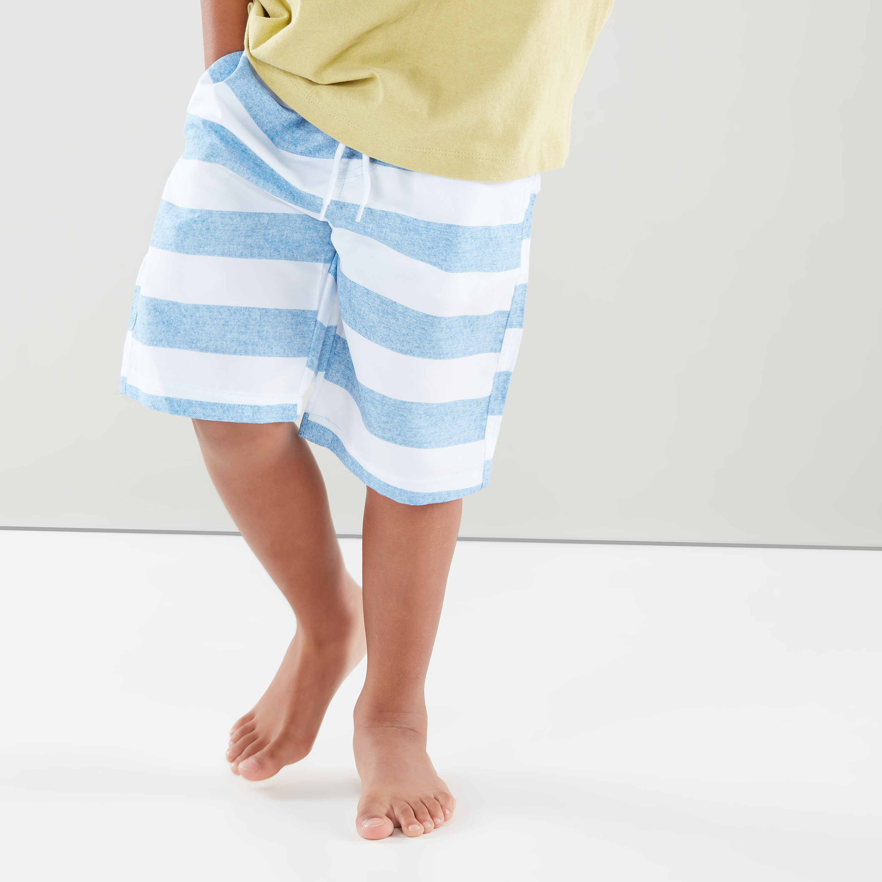 Juniors Striped Swim Shorts with Pocket Detail-boys-clothing-sportswear-swimwear-image-1