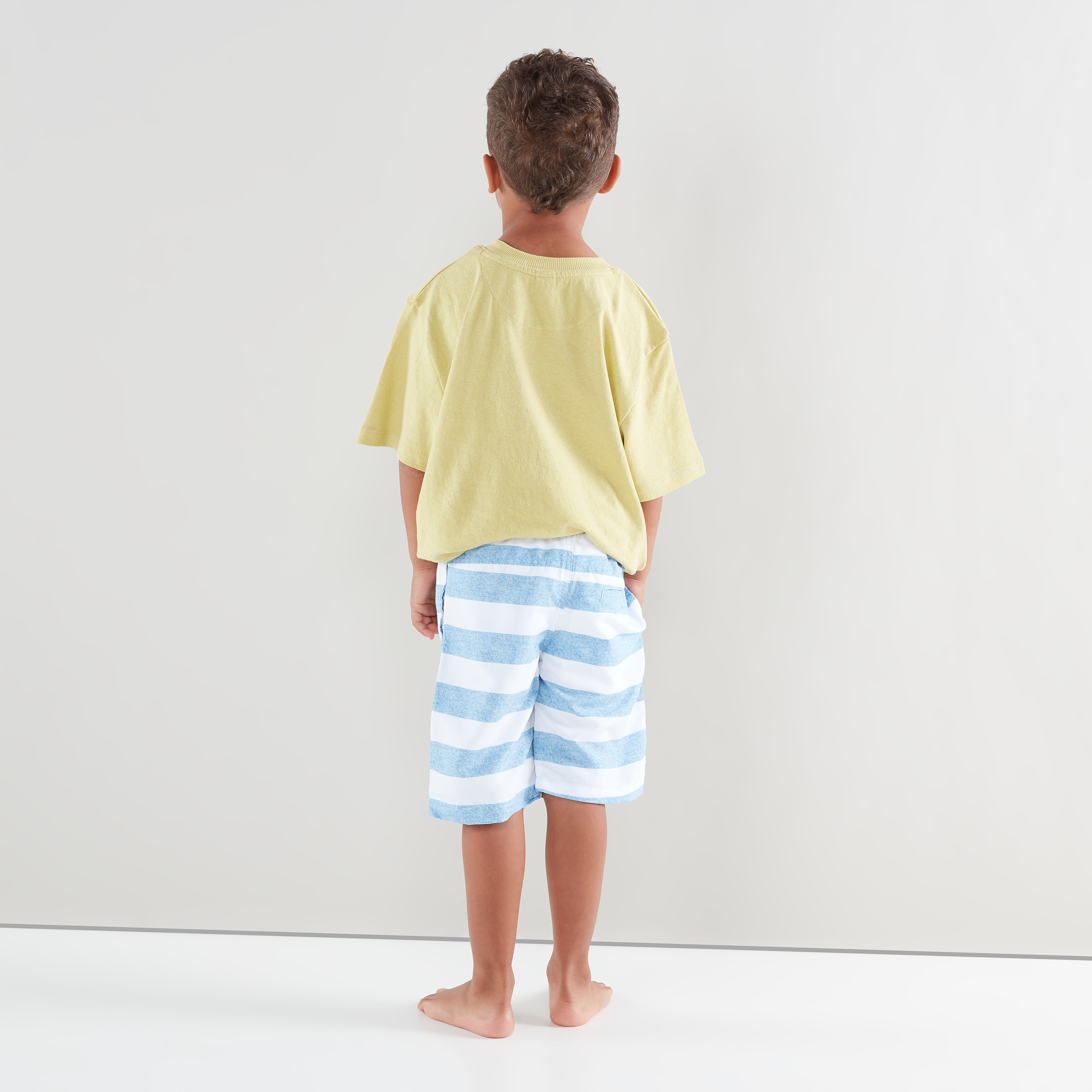 Juniors Striped Swim Shorts with Pocket Detail-boys-clothing-sportswear-swimwear-image-4
