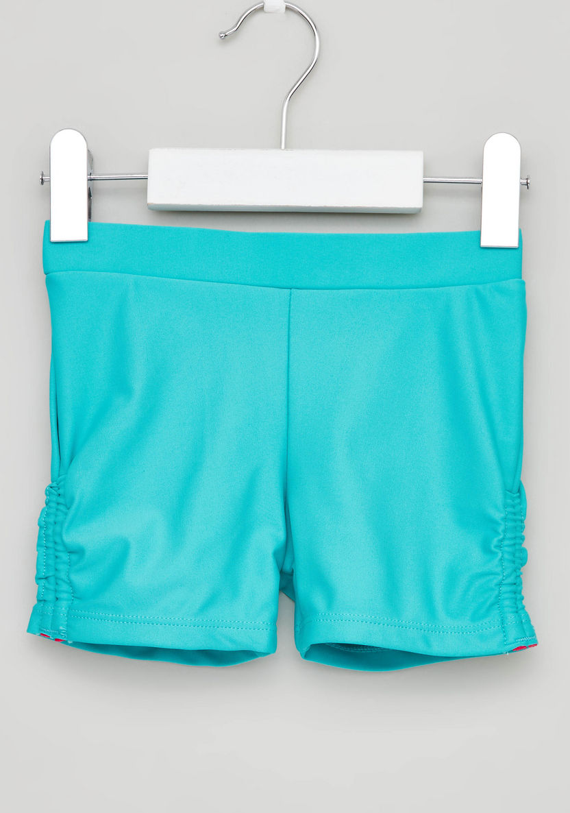 Juniors Printed Raglan Swimwear T-shirt with Solid Shorts-Swimwear-image-4