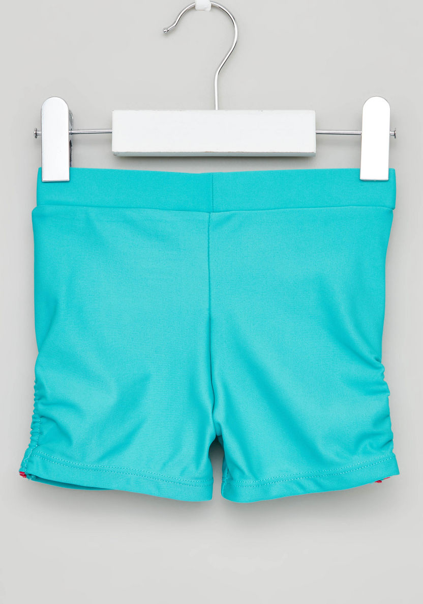 Juniors Printed Raglan Swimwear T-shirt with Solid Shorts-Swimwear-image-6