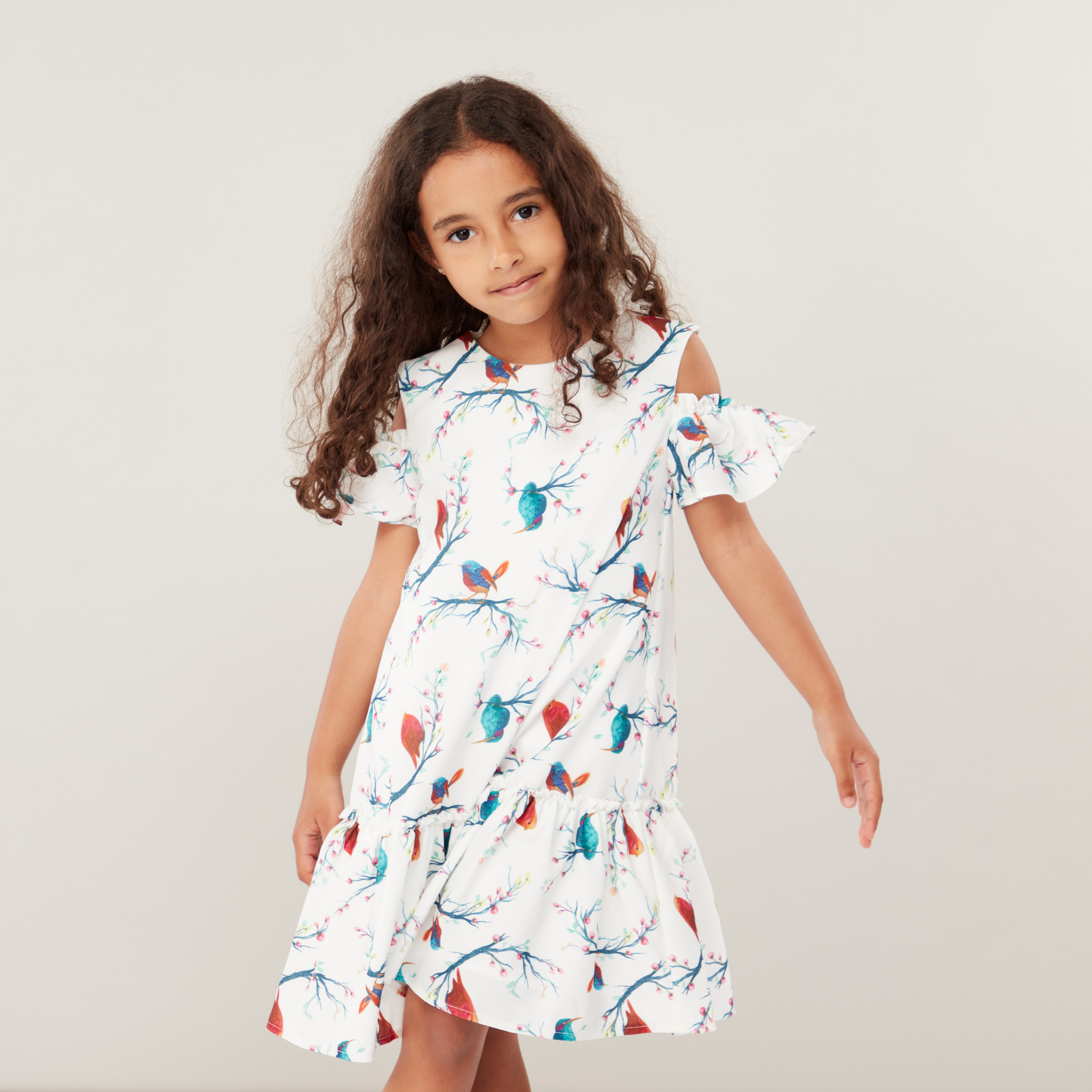 Girls cold shoulder outlet dress