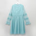 Juniors Embroidered Mesh Dress with Round Neck and Long Sleeves-Dresses%2C Gowns and Frocks-thumbnail-2