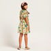 Juniors Floral Print Dress with Bell Sleeves-Dresses%2C Gowns and Frocks-thumbnail-3