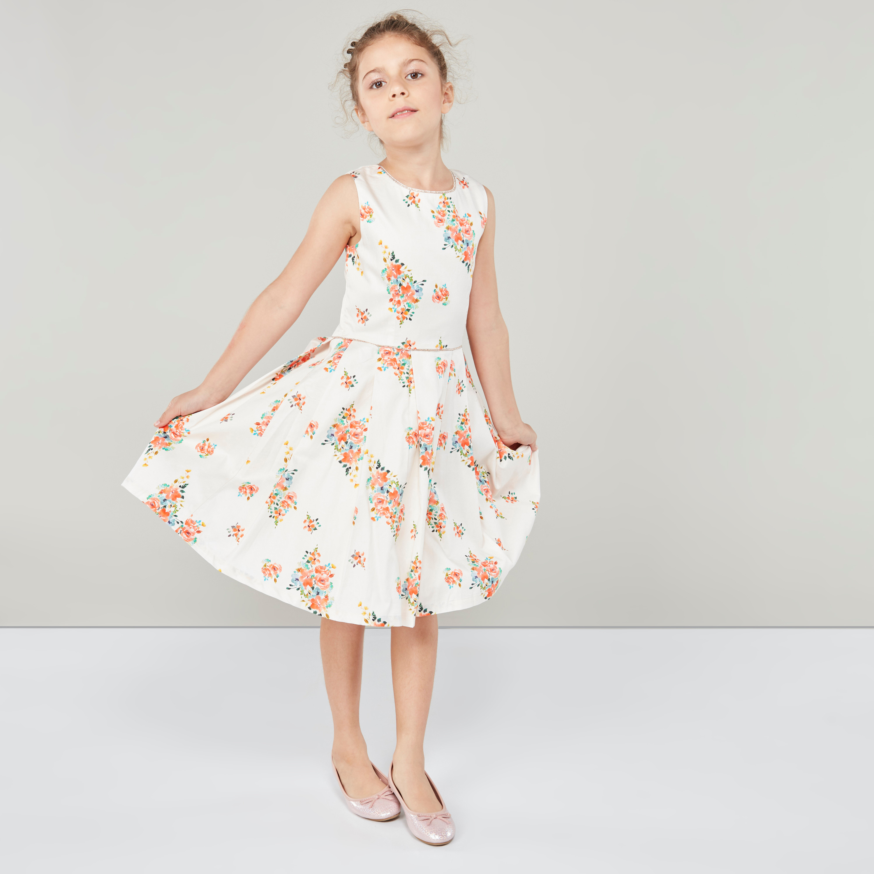 Juniors Floral Print Sleeveless Dress-girls-clothing-dressesandjumpsuits-image-1