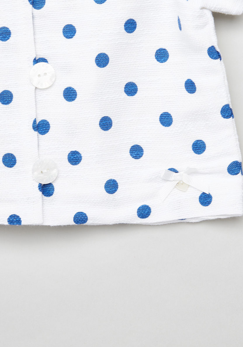 Eligo Polka Dots Print Top with Short Sleeves-Blouses-image-3
