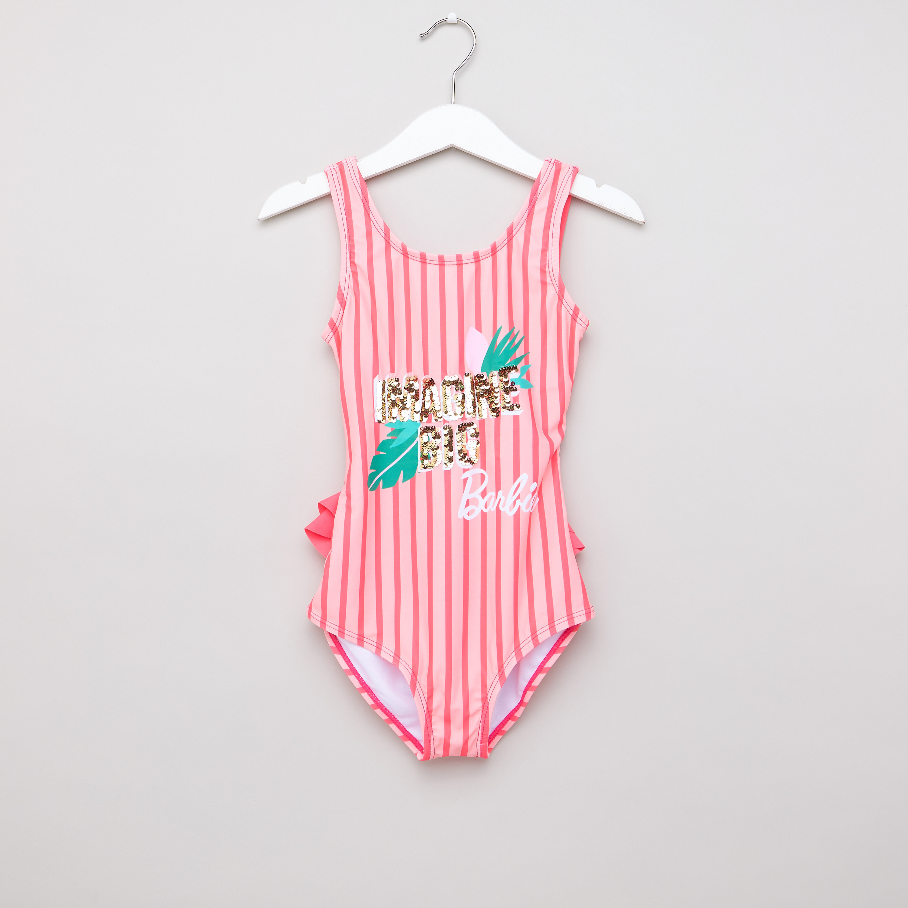 Barbie Print Sleeveless Swimsuit with Round Neck-girls-clothing-multipacks-image-1