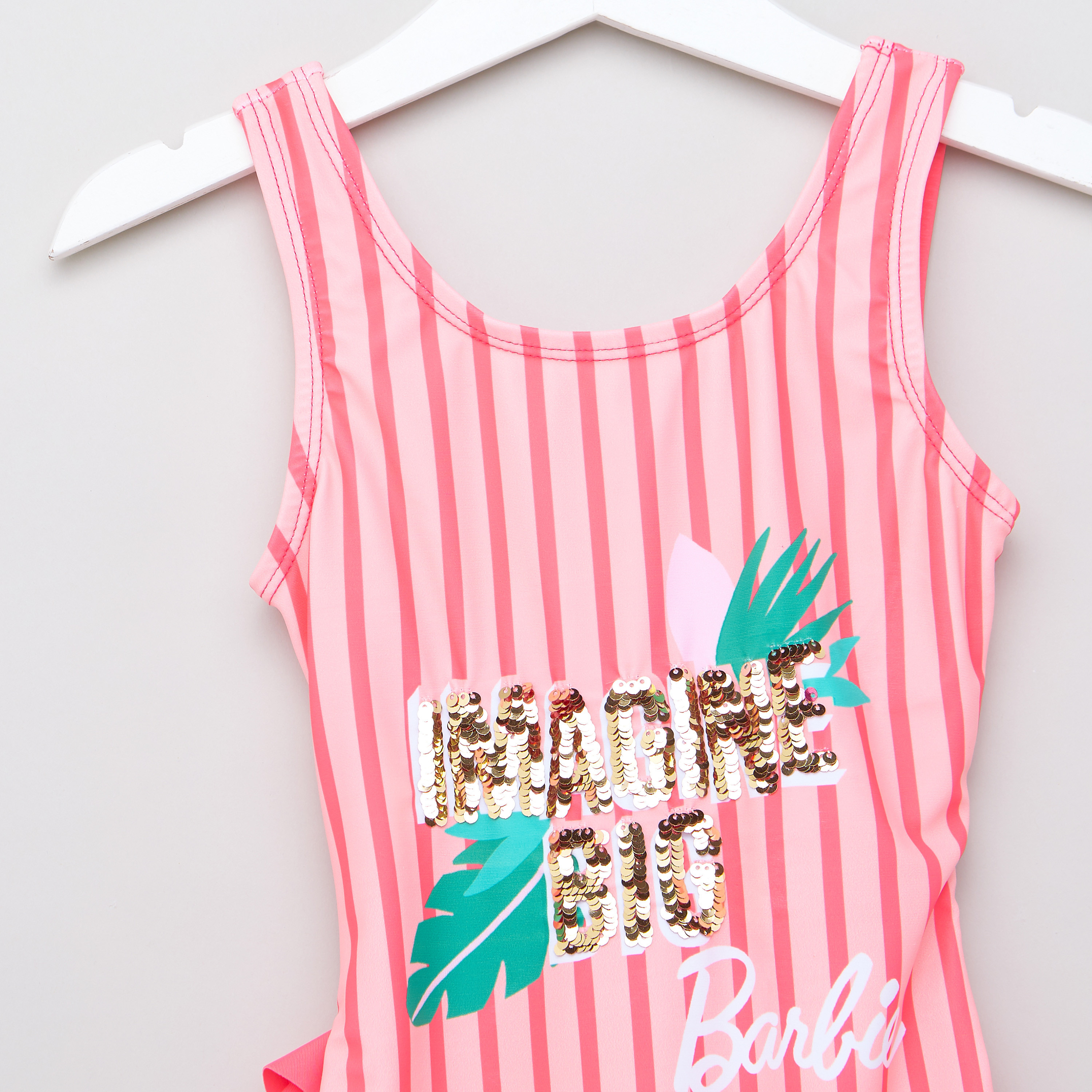 Barbie Print Sleeveless Swimsuit with Round Neck-girls-clothing-multipacks-image-2