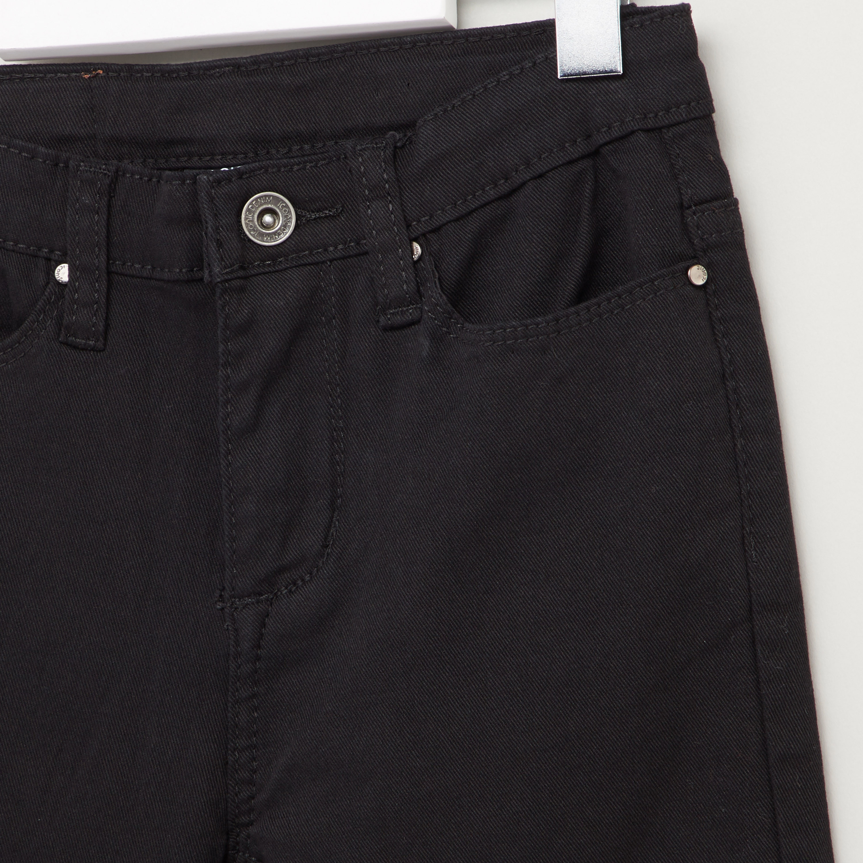 Iconic Solid Jeans with Belt Loops and Pocket Detail-girls-clothing-bottoms-jeansandjeggings-image-2