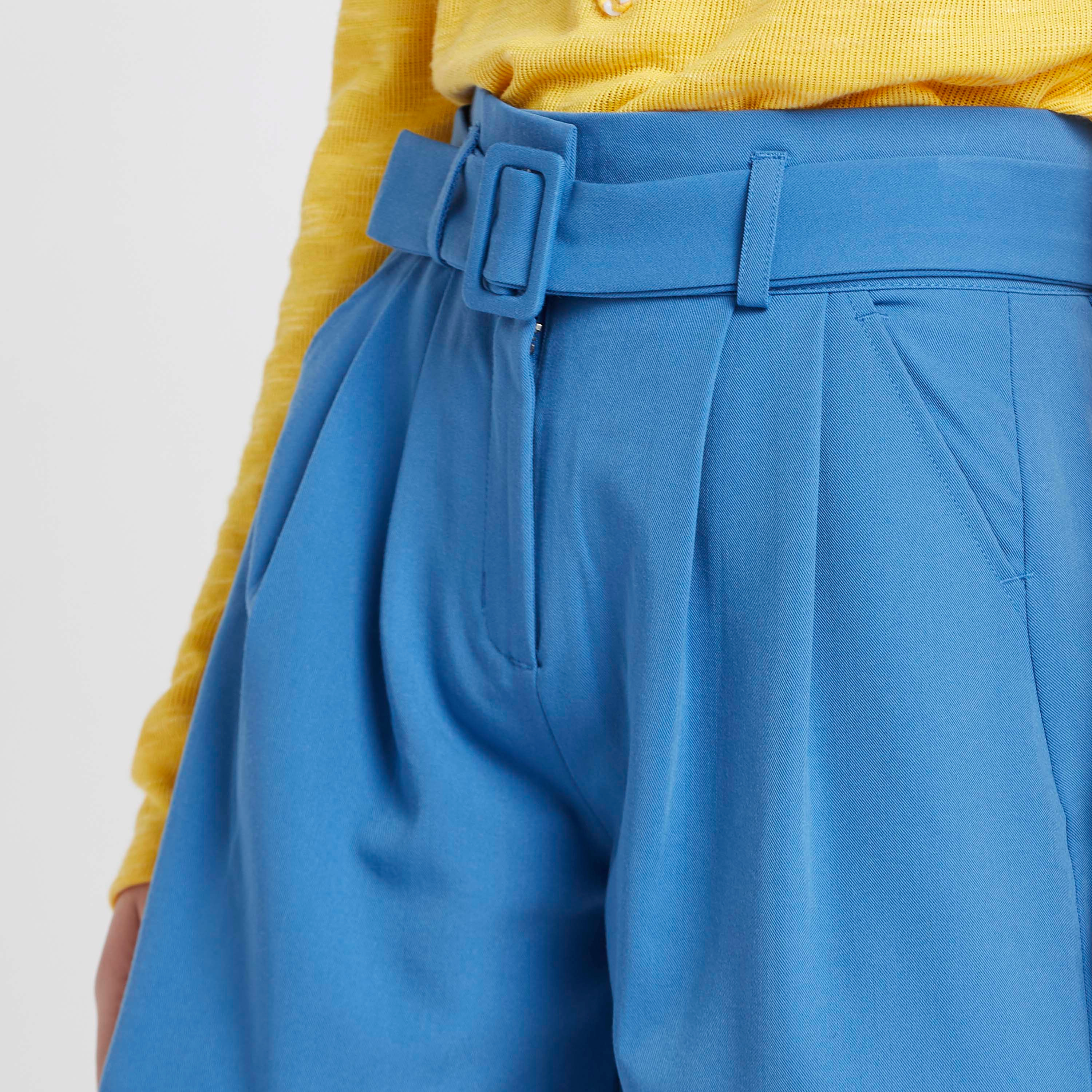 Iconic Solid Woven Pleat Front Shorts with Pockets-girls-clothing-bottoms-shorts-image-3
