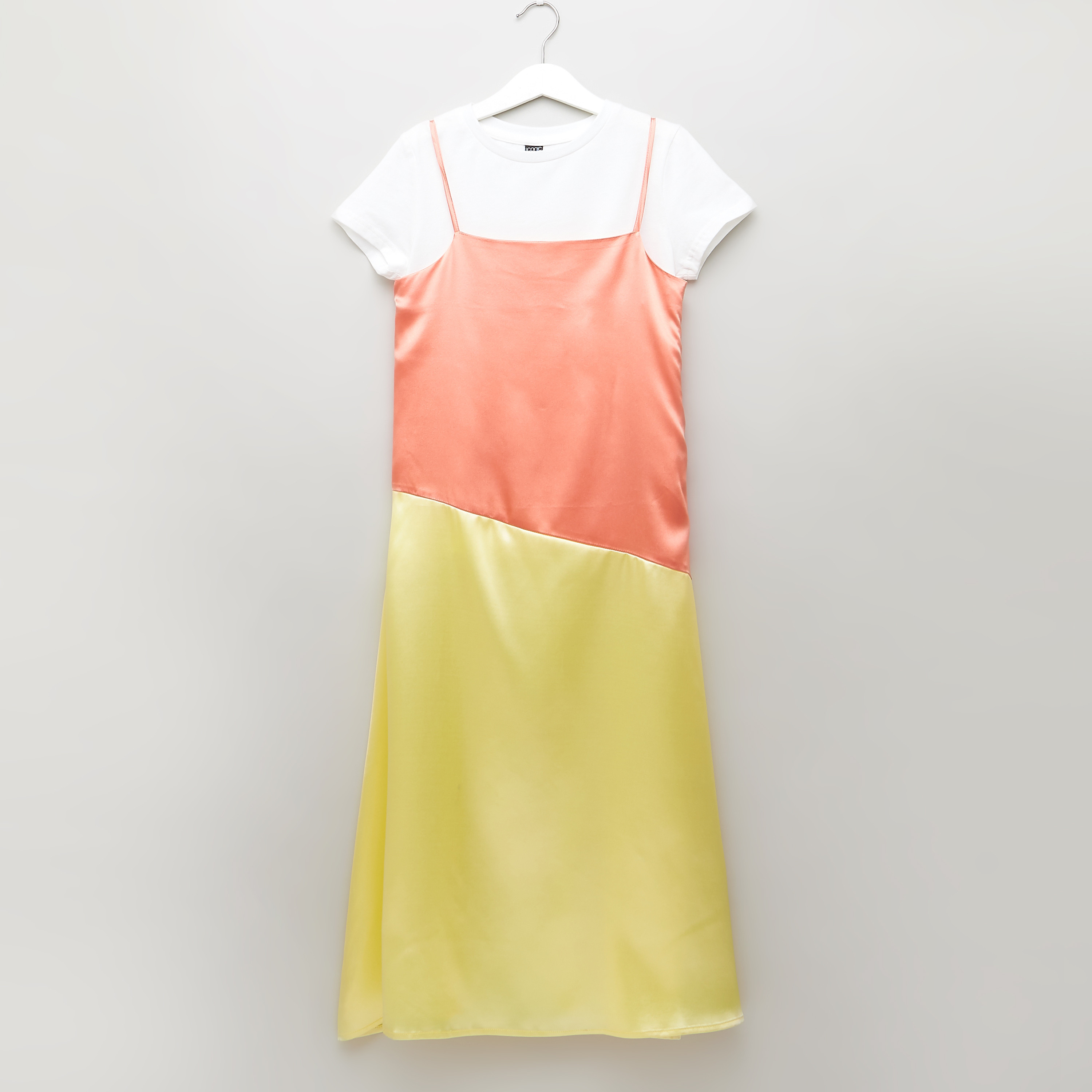 Iconic Colourblock Dress with Short Sleeves T-shirt-girls-clothing-setsandcoords-image-1