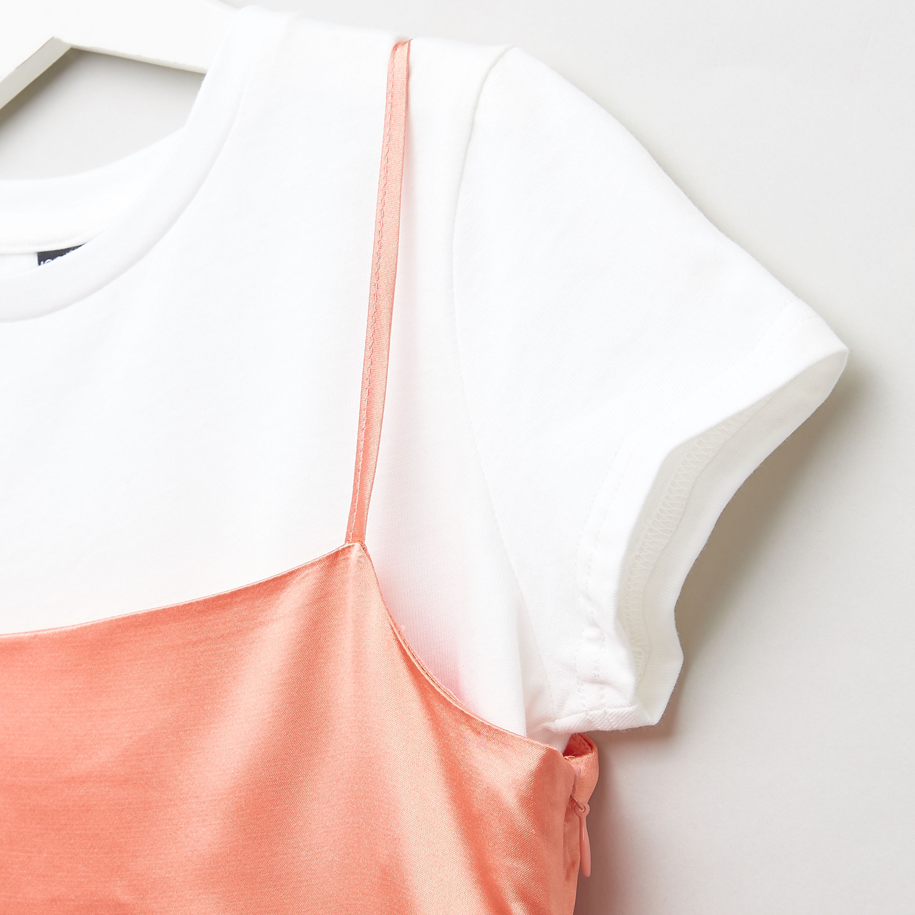 Iconic Colourblock Dress with Short Sleeves T-shirt-girls-clothing-setsandcoords-image-2