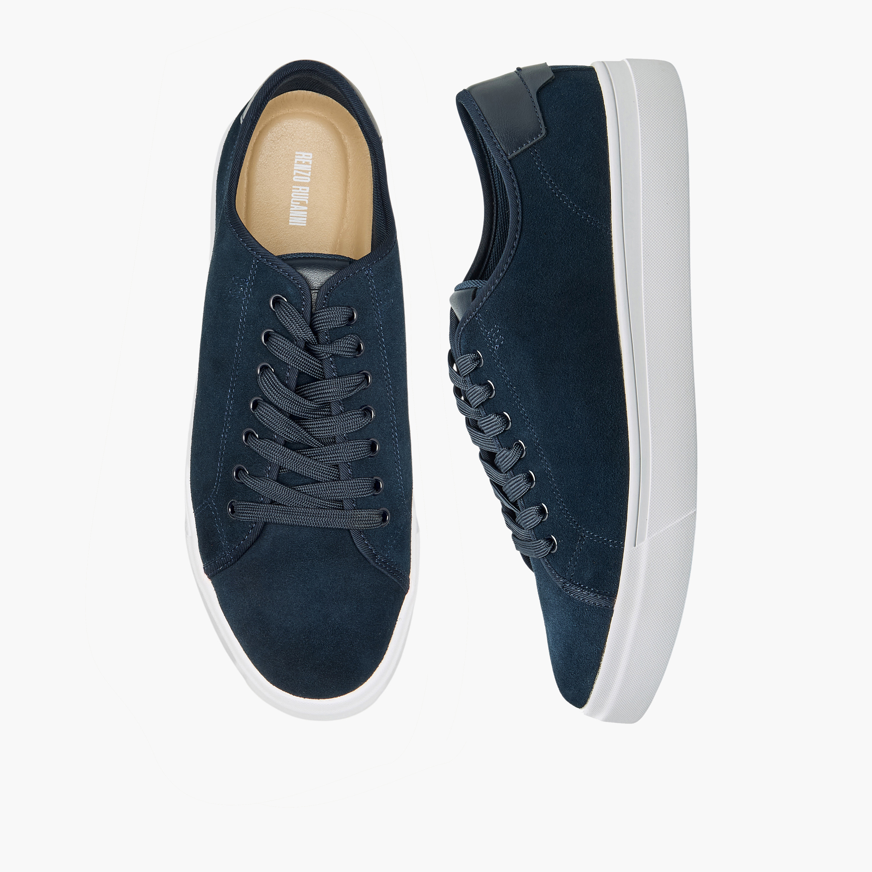 Renzo Ruganni Men Textured Lace-Up Ankle Sneakers-men-shoes-sneakers-image-1