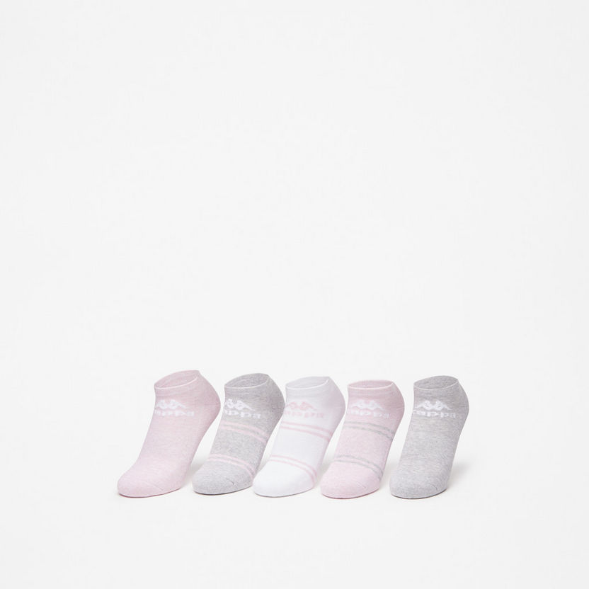Kappa Logo Print Ankle Length Sports Socks - Set of 5-Women%27s Socks-image-0