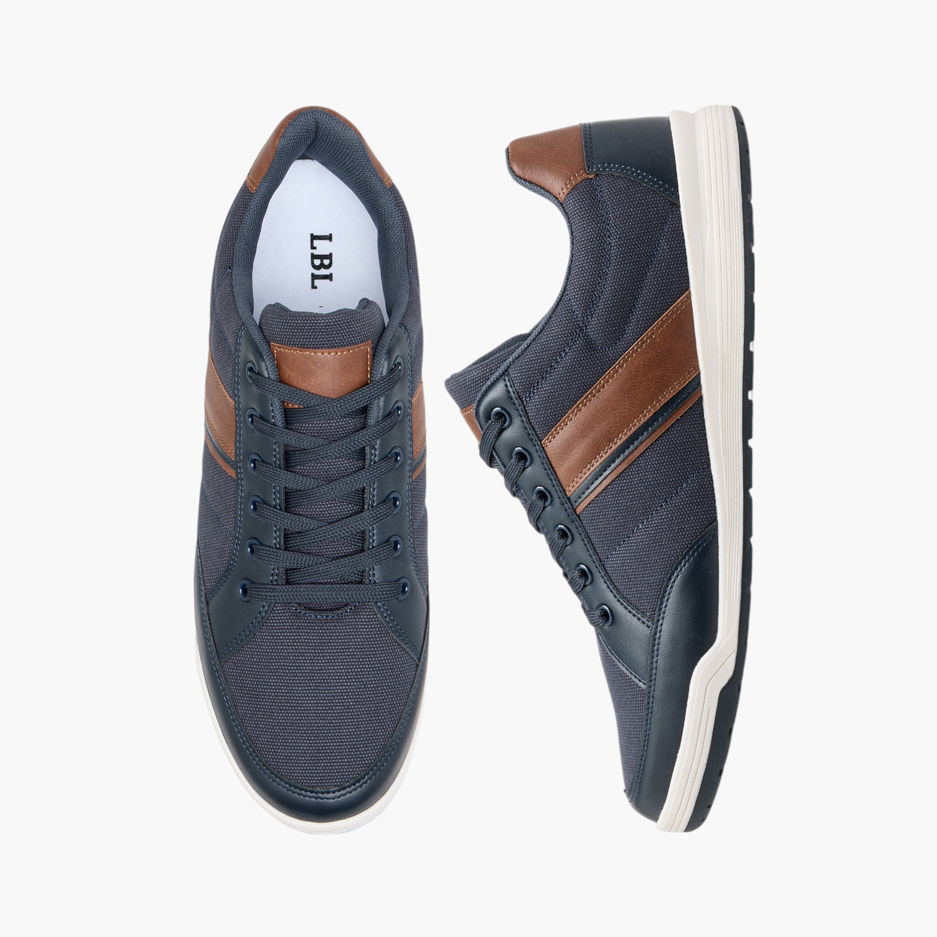 LBL by Shoexpress Panelled Sneakers with Lace-Up Closure-men-shoes-sneakers-image-1