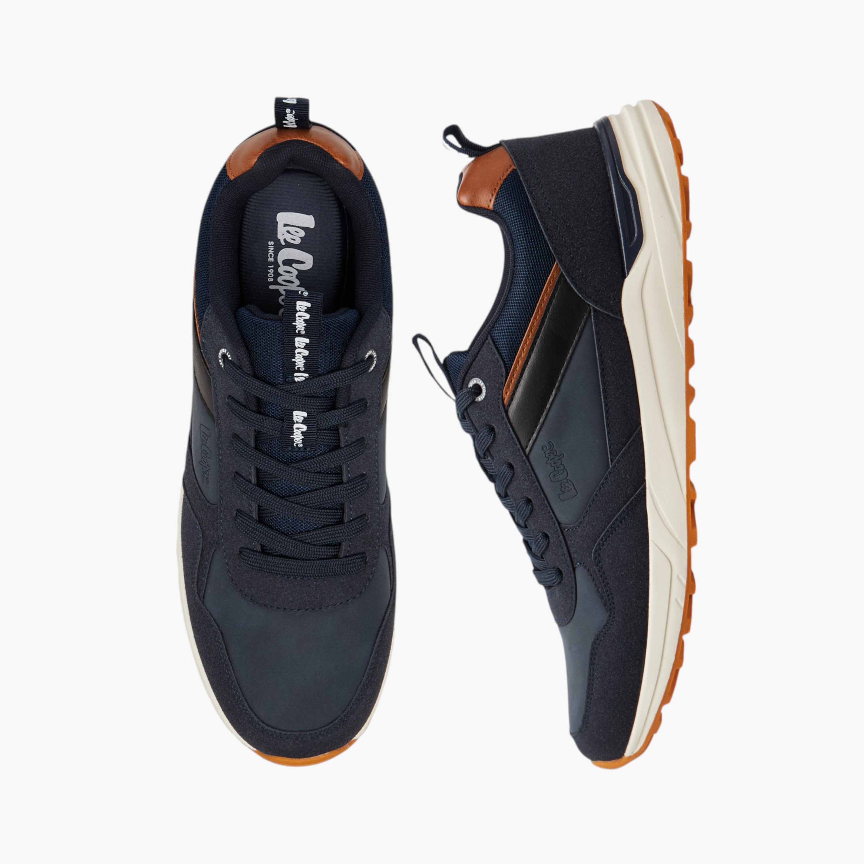 Lee Cooper Men's Panelled Lace-Up Sneakers-men-shoes-sneakers-image-1