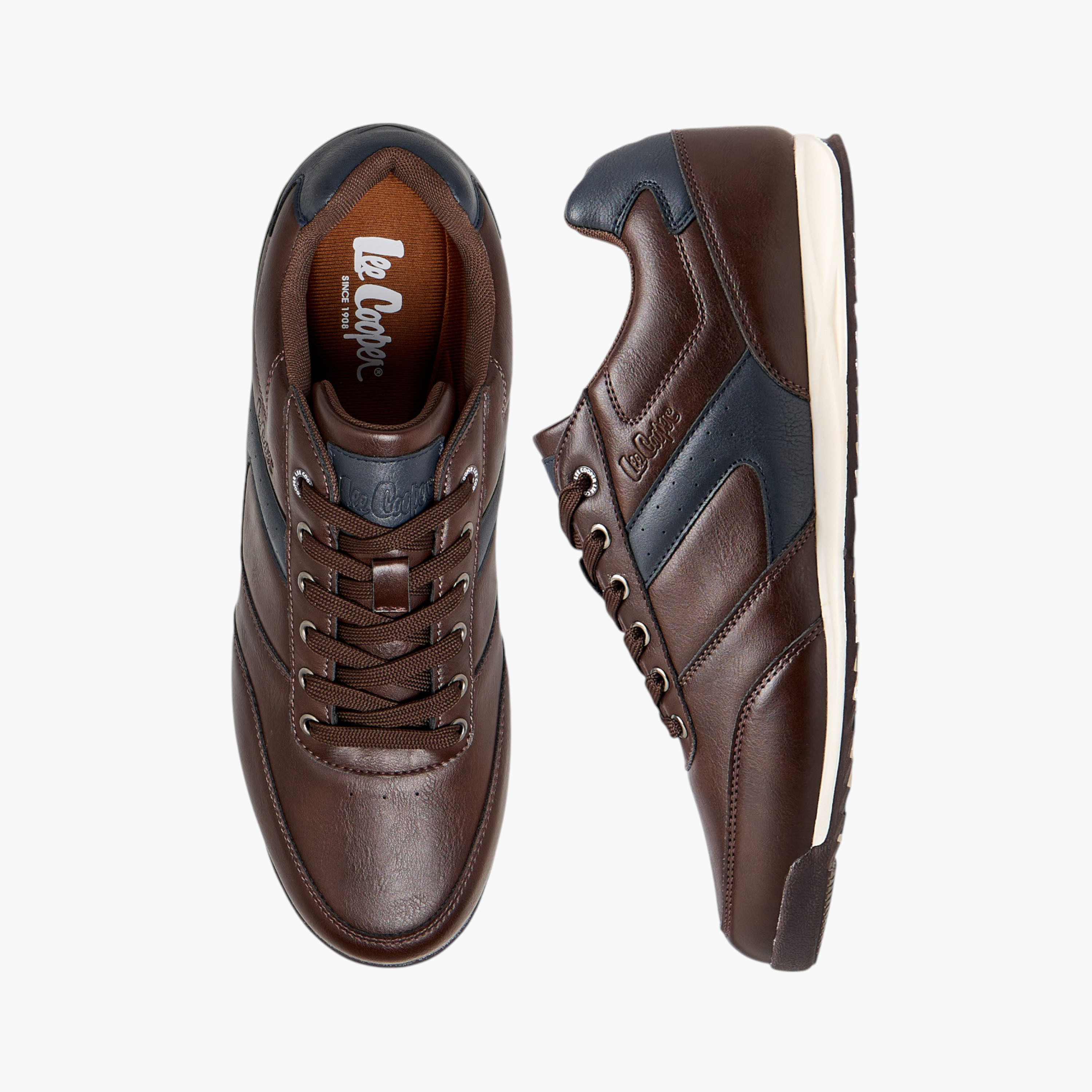 Lee Cooper Panelled Sneakers with Lace-Up Closure-men-shoes-sneakers-image-1