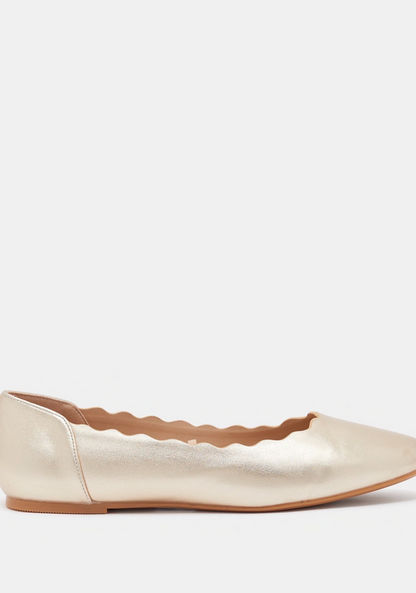 Celeste Women's Slip-On Round Toe Ballerina Shoes with Scallop Detail-Women%27s Ballerinas-image-0