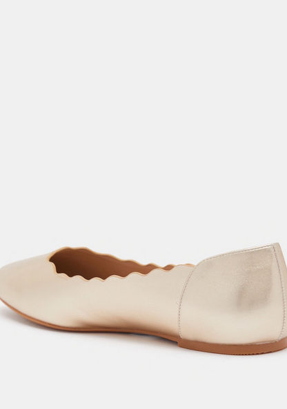 Celeste Women's Slip-On Round Toe Ballerina Shoes with Scallop Detail-Women%27s Ballerinas-image-2