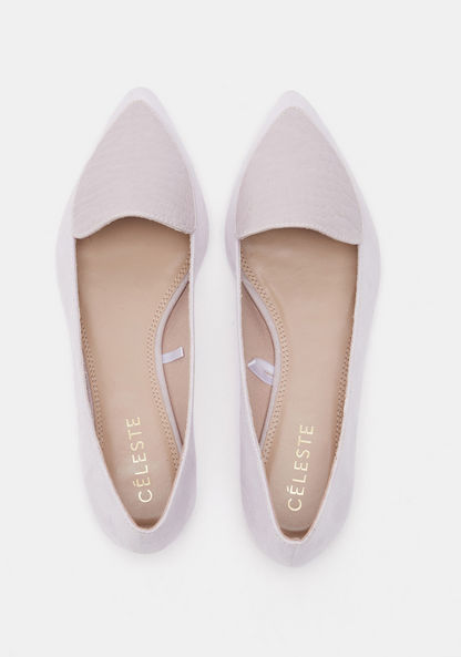 Celeste Women's Textured Slip-On Ballerina Shoes-Women%27s Ballerinas-image-3