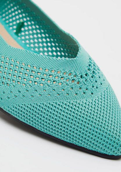 Celeste Women's Textured Slip-On Pointed Toe Ballerina Shoes-Women%27s Ballerinas-image-3