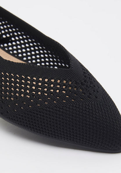 Celeste Women's Textured Pointed Toe Ballerina Shoes