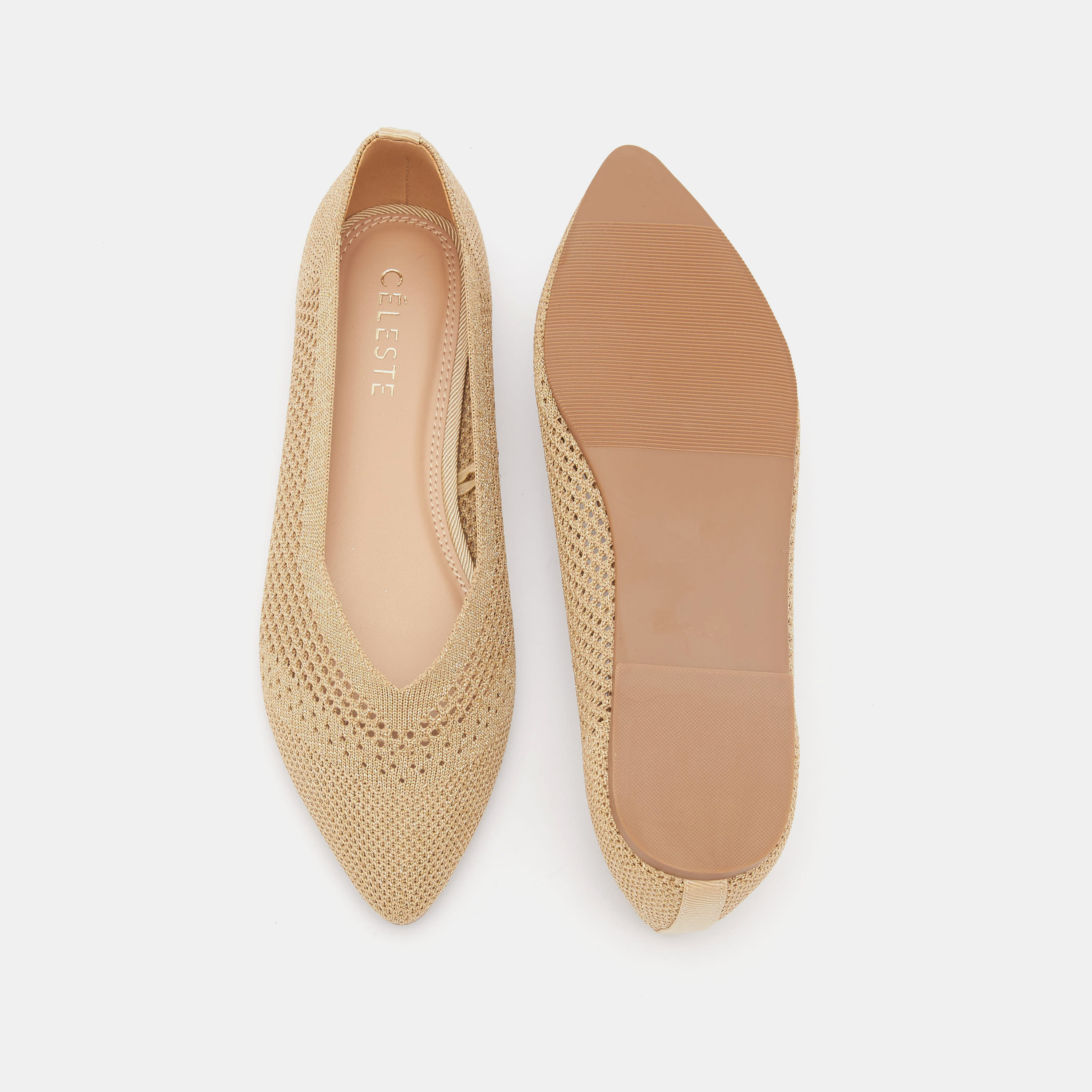 حذاء باليرينا سهل الارتداء وبارز الملمس بمقدمة مدببة من سيليست-women-shoes-ballerinas-image-6