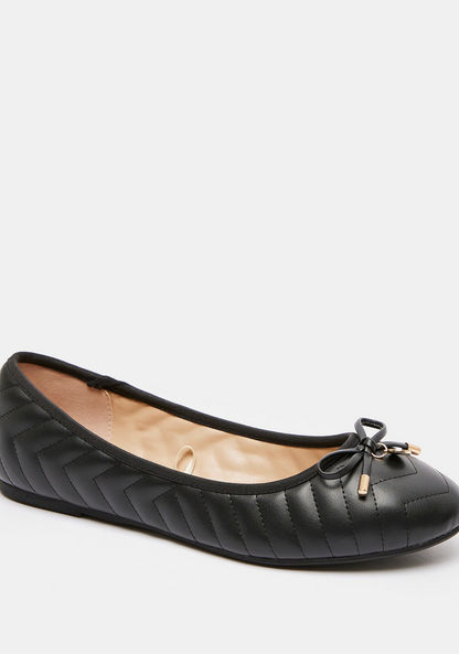 Celeste Slip-On Round Toe Ballerina Shoes with Bow Accent